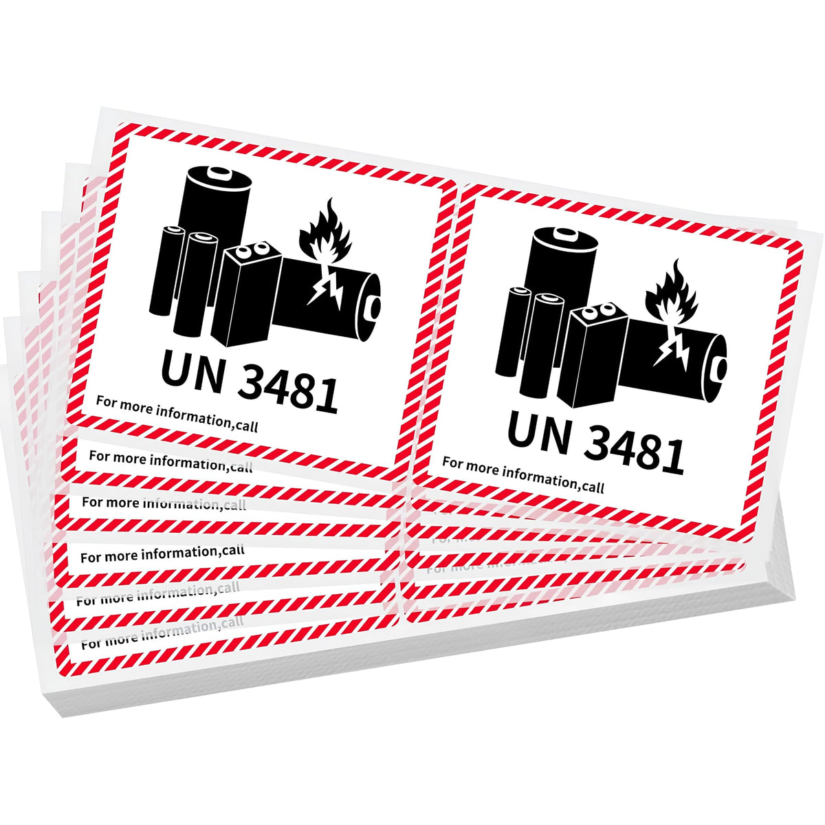 GMKbuy 4.7 x 4.3 Inch – 100 UN3481 Labels Per Roll – Lithium Ion Battery Labels for Safety – Transport Caution Warning Stickers for Shipping Box, Carton, Outer Packaging & More