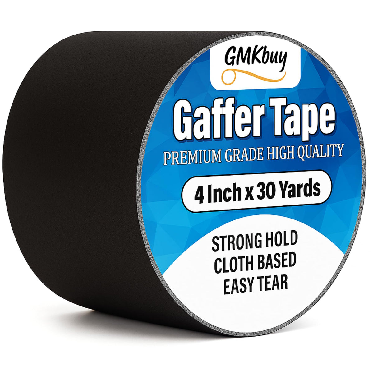 GMKbuy 4 in x 30 Yd Black Gaffers Tape – Heavy Duty, Non-Reflective, Easy to Tear, Waterproof Matte Gaffer Stage Tape – Gaff Cloth Tape for Photography, Filming Backdrop & Production