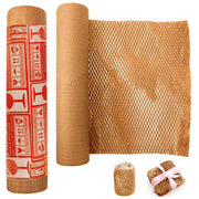 Honeycomb Packing Paper Roll with 30 Fragile Stickers – Eco-Friendly Honeycomb Packing Material for Moving, Shipping & Wrapping