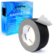 GMKbuy 2 in x 10 Yd Black Gaffers Tape – Heavy Duty, Non-Reflective, Easy to Tear, Waterproof Matte Gaffer Stage Tape – Gaff Cloth Tape for Photography, Filming Backdrop & Production