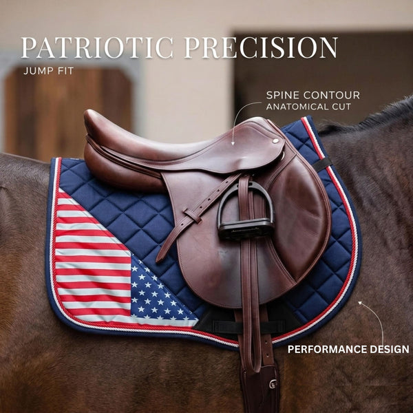 GMKbuy Horse Saddle Pad & Ear Bonnet Set – Handmade English Saddle Pad for Horse Riding – All Purpose Equestrian Jumping Pad, Adult Horse Tack