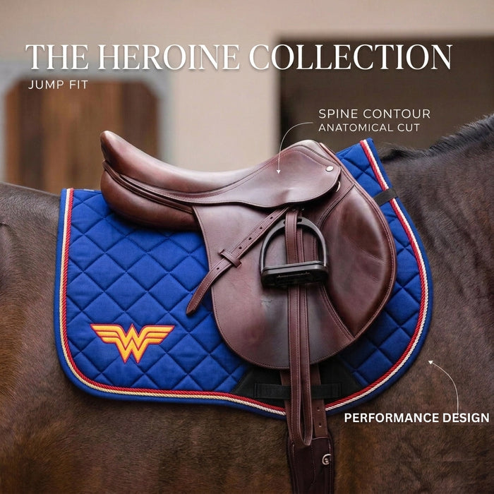 GMKbuy Horse Saddle Pad & Ear Bonnet Set – Handmade English Saddle Pad for Horse Riding – All Purpose Equestrian Jumping Pad, Adult Horse Tack