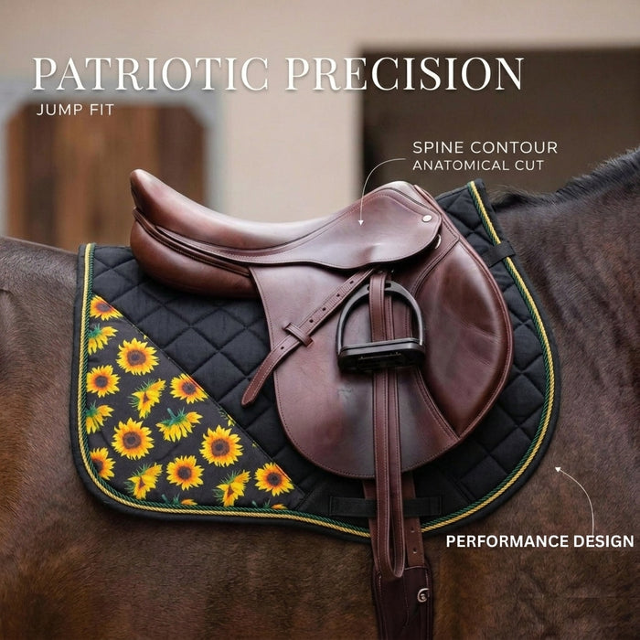 GMKbuy Horse Saddle Pad & Ear Bonnet Set – Handmade English Saddle Pad for Horse Riding – All Purpose Equestrian Jumping Pad, Adult Horse Tack