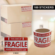 GMKbuy Fragile Stickers for Shipping & Moving – Easy Tear, Permanent Adhesive, Handle with Care Labels