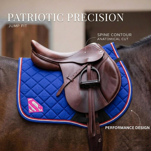 GMKbuy Horse Saddle Pad & Ear Bonnet Set – Handmade English Saddle Pad for Horse Riding – All Purpose Equestrian Jumping Pad, Adult Horse Tack