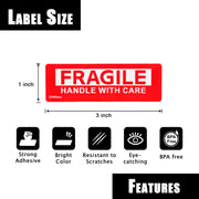 GMKbuy Fragile Stickers for Shipping & Moving – Easy Tear, Permanent Adhesive, Handle with Care Labels