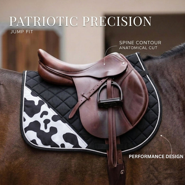 GMKbuy Horse Saddle Pad & Ear Bonnet Set – Handmade English Saddle Pad for Horse Riding – All Purpose Equestrian Jumping Pad, Adult Horse Tack