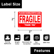 GMKbuy Fragile Stickers for Shipping & Moving – Easy Tear, Permanent Adhesive, Handle with Care Labels