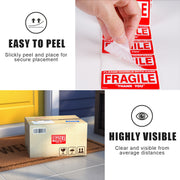 GMKbuy Fragile Stickers for Shipping & Moving – Easy Tear, Permanent Adhesive, Handle with Care Labels