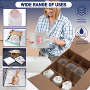 12x12”-100 Pack Cushion Foam Pouches for Packing Dishes + 30 Fragile Stickers – Moving Supplies for Dishes, Glassware & Fragile Items – Protective Dish Packing Supplies for Moving, Storage & Shipping