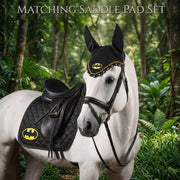 GMKbuy Horse Saddle Pad & Ear Bonnet Set – Handmade English Saddle Pad for Horse Riding – All Purpose Equestrian Jumping Pad, Adult Horse Tack