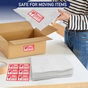 12x12”-100 Pack Cushion Foam Pouches for Packing Dishes + 30 Fragile Stickers – Moving Supplies for Dishes, Glassware & Fragile Items – Protective Dish Packing Supplies for Moving, Storage & Shipping