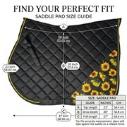 GMKbuy Horse Saddle Pad & Ear Bonnet Set – Handmade English Saddle Pad for Horse Riding – All Purpose Equestrian Jumping Pad, Adult Horse Tack