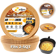 Round Air Fryer Liners Disposable Paper, Ninja Airfryer Paper Parchment Liners – Water & Oil Proof Air Fryer Paper Liners in different sizes