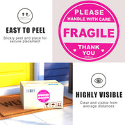 GMKbuy Fragile Stickers for Shipping & Moving – Easy Tear, Permanent Adhesive, Handle with Care Labels