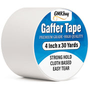 GMKbuy 4 in x 30 Yd White Gaffers Tape – Heavy Duty, Non-Reflective, Easy to Tear, Waterproof Matte Gaffer Stage Tape – Gaff Cloth Tape for Photography, Filming Backdrop & Production
