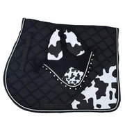 GMKbuy Horse Saddle Pad & Ear Bonnet Set – Handmade English Saddle Pad for Horse Riding – All Purpose Equestrian Jumping Pad, Adult Horse Tack
