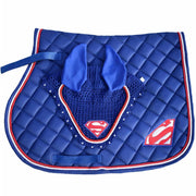 GMKbuy Horse Saddle Pad & Ear Bonnet Set – Handmade English Saddle Pad for Horse Riding – All Purpose Equestrian Jumping Pad, Adult Horse Tack