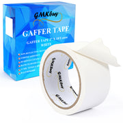 GMKbuy 2 in x 10 Yd White Gaffers Tape – Heavy Duty, Non-Reflective, Easy to Tear, Waterproof Matte Gaffer Stage Tape – Gaff Cloth Tape for Photography, Filming Backdrop & Production
