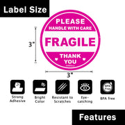 GMKbuy Fragile Stickers for Shipping & Moving – Easy Tear, Permanent Adhesive, Handle with Care Labels